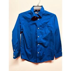 Dockers BOY'S Royal Blue Long Sleeve Button Up Dress Shirt Size 12 Regular